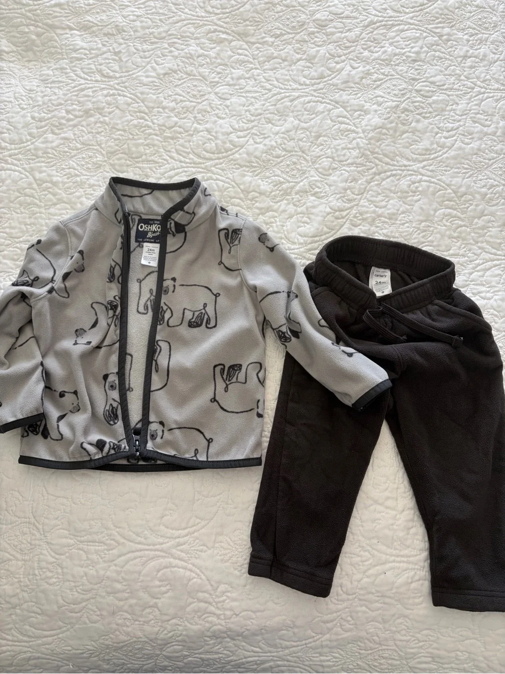 OshKosh B'gosh Light Gray Polar Bear Fleece Jacket
